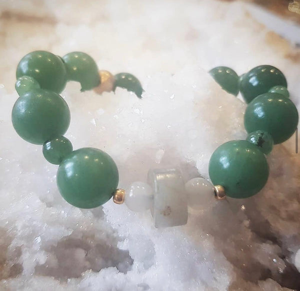 Green Aventurine and Moonstone