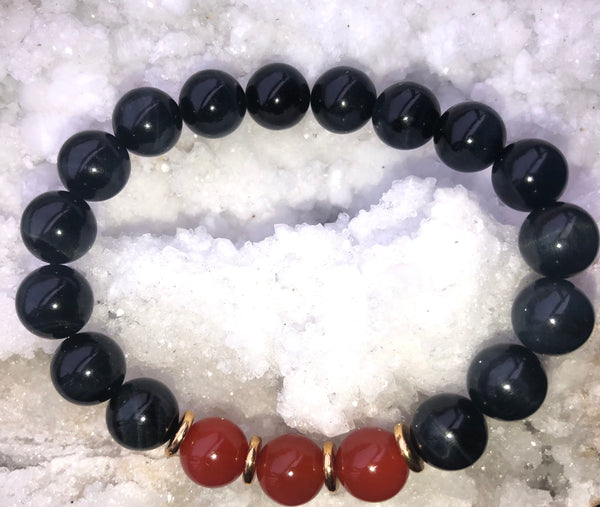 Blue Tiger's Eye and Carnelian bracelet